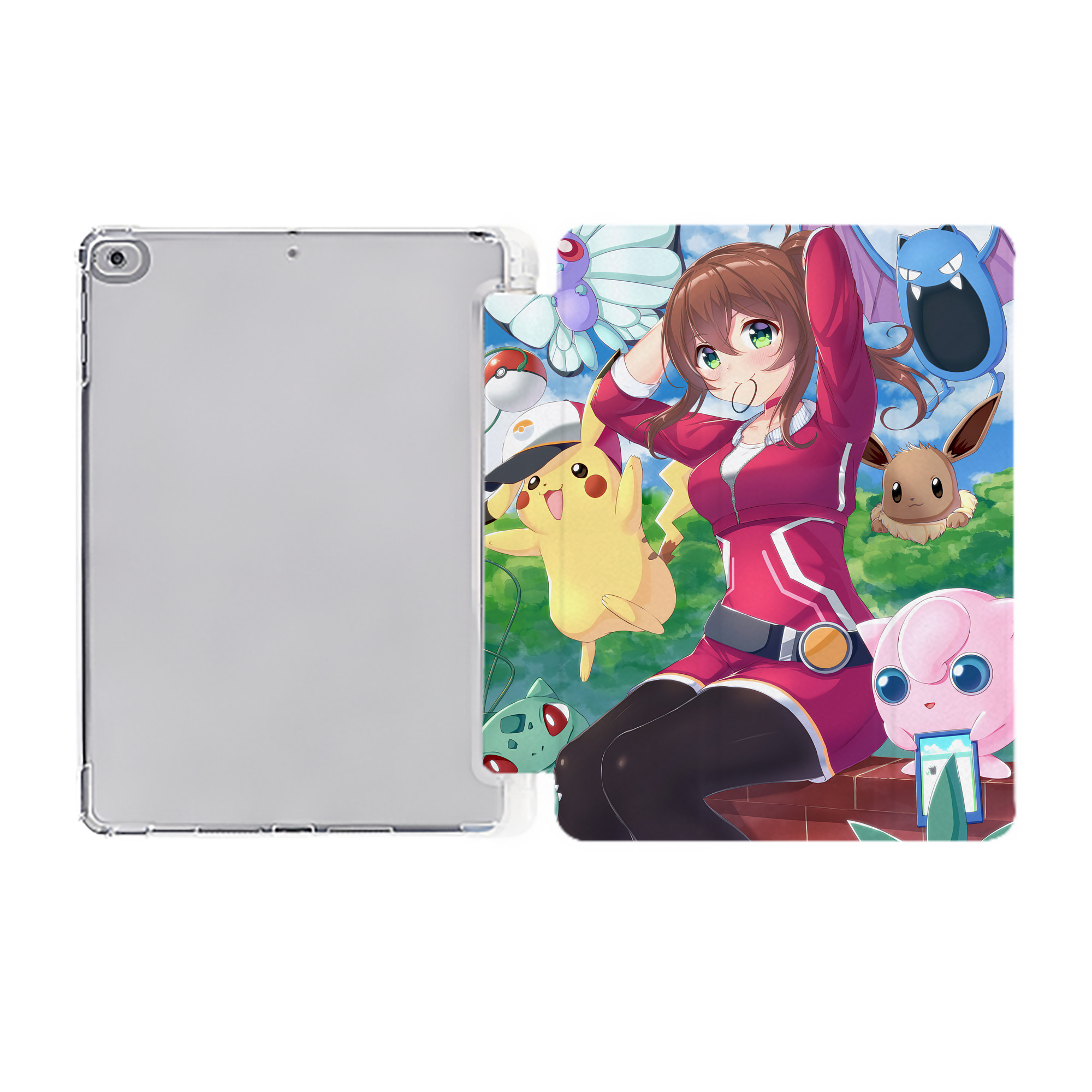 （画像用） ポケットモンスター Pokémon IPad ケース ペン収納付き 三つ折りスタンド PUレザー×シリコン 対応機種9.5/10.5/10.9インチ